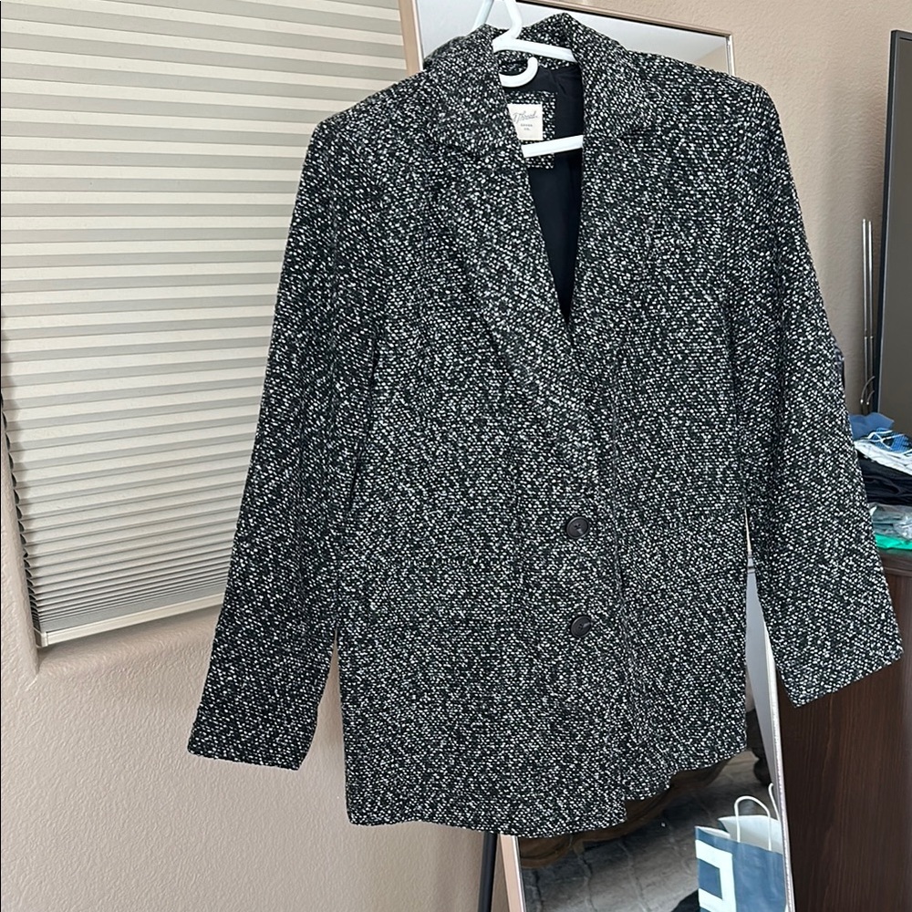 Women's Black and White Tweed Jacket